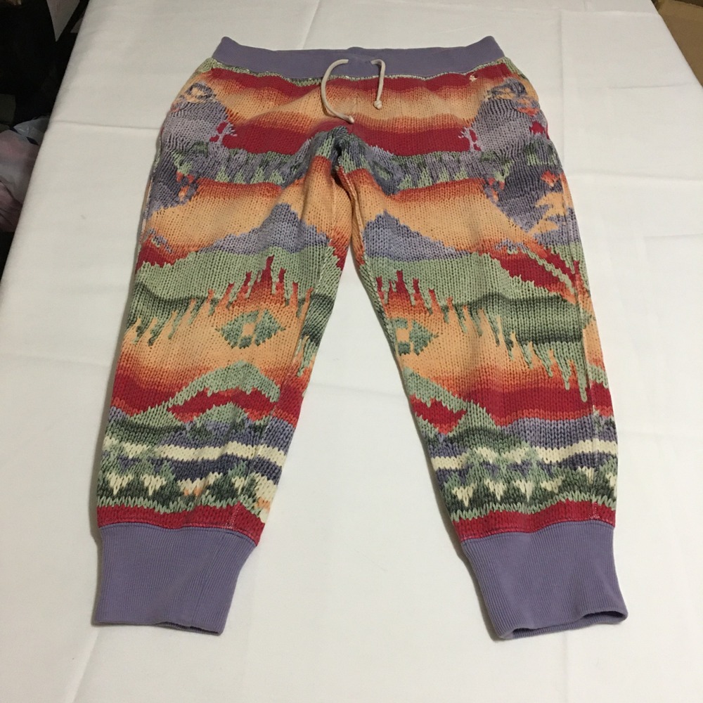 Polo Ralph Lauren Aztec Southwestern Knit Joggers Womens Medium - Picture 6 of 10